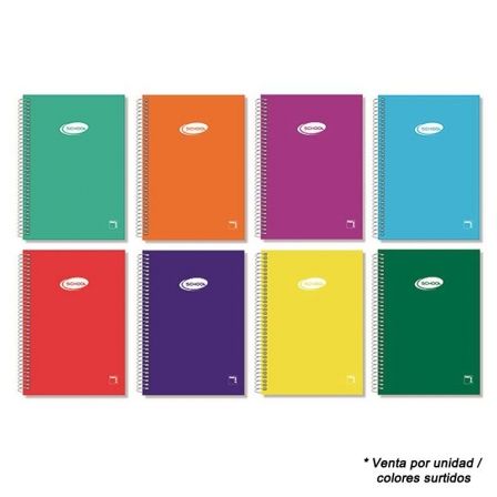 Sam - Pacsa Cuaderno Basic A4 con Espiral, 80 Hojas Milimetradas, Colores Surtidos